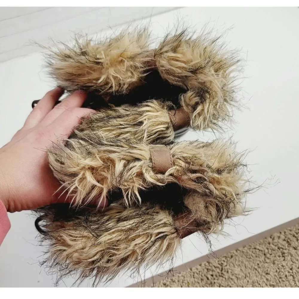 Sorel Joan Of Arctic Faux Fur Trim Waterproof  Snow Boots in Brown, sz 6